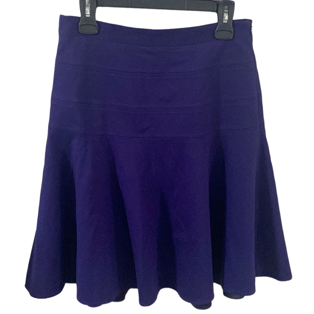 Dennis Merotto purple Ponte knit skater midi skirt made in Canada size 8